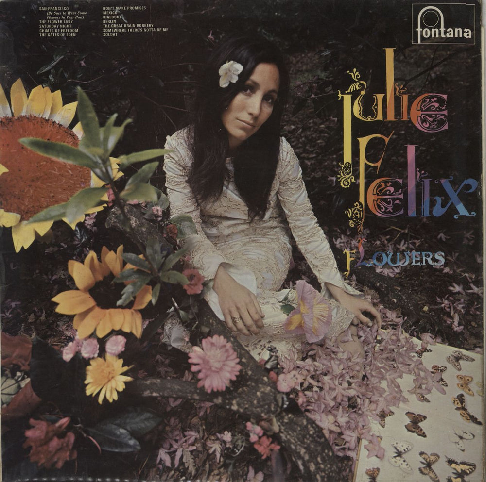 Julie Felix Flowers - EX UK vinyl LP album (LP record) TL5437