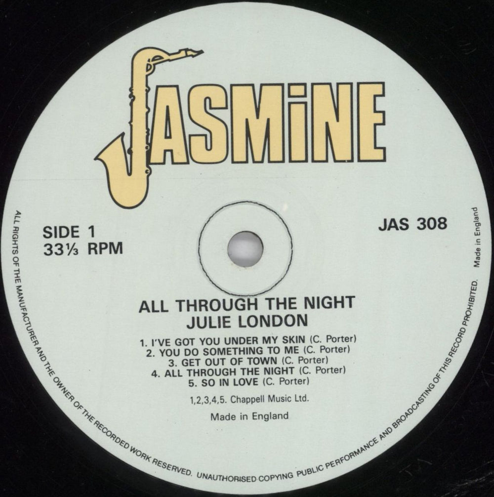 Julie London All Through The Night UK vinyl LP album (LP record) JLOLPAL819974