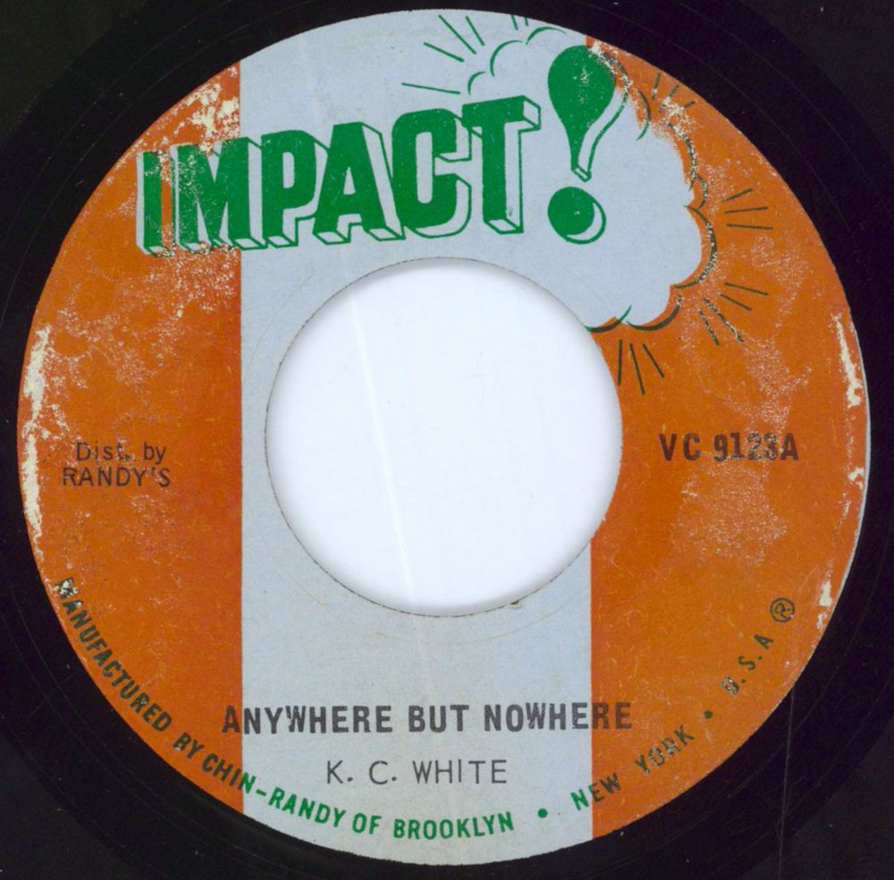 K.C. White Anywhere But Nowhere US 7" vinyl single (7 inch record / 45) VC9123