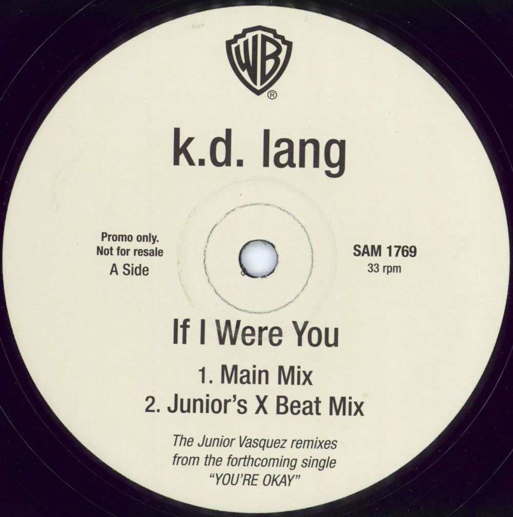 K.D. Lang If I Were You UK Promo 12" vinyl single (12 inch record / Maxi-single) SAM1769