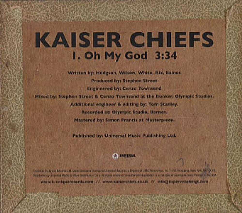 Kaiser Chiefs Oh My God US Promo CD single (CD5 / 5") UNIR214682