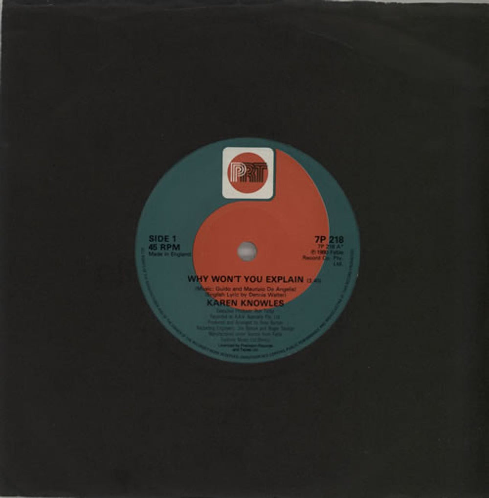 Karen Knowles Why Won't You Explain UK 7" vinyl single (7 inch record / 45) 7P218