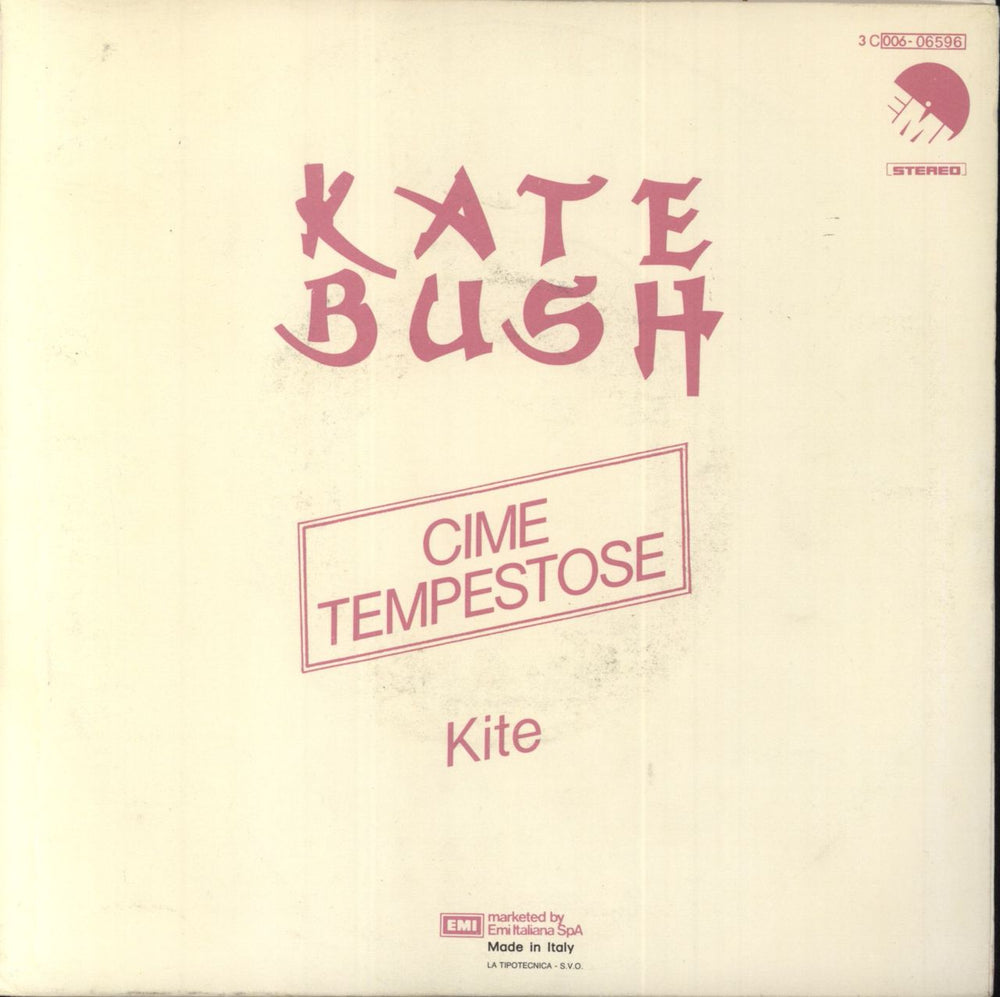 Kate Bush Cime Tempestose (Wuthering Heights) - Disco Play Italian 7" vinyl single (7 inch record / 45)