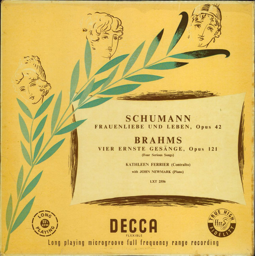 Kathleen Ferrier Schumann: Frauenliebe Und Leben, Opus 42 / Brahms: Vier Ernste Gesänge, Opus 121 UK vinyl LP album (LP record) LXT2556