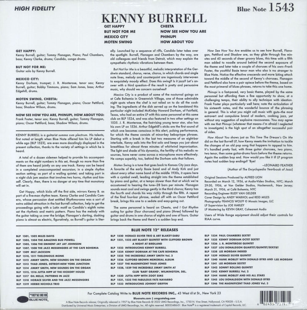 Kenny Burrell Kenny Burrell - Tone Poet Series - 180 Gram - Sealed US vinyl LP album (LP record) 602435731971