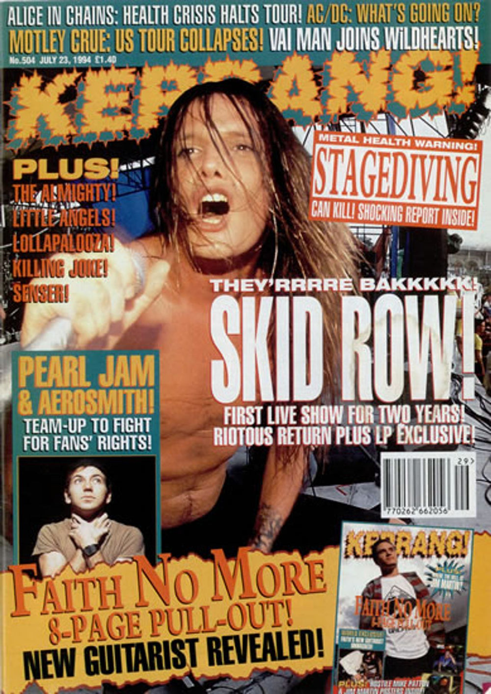 Kerrang! Magazine Kerrang! Magazine - Jul 94 UK magazine 504