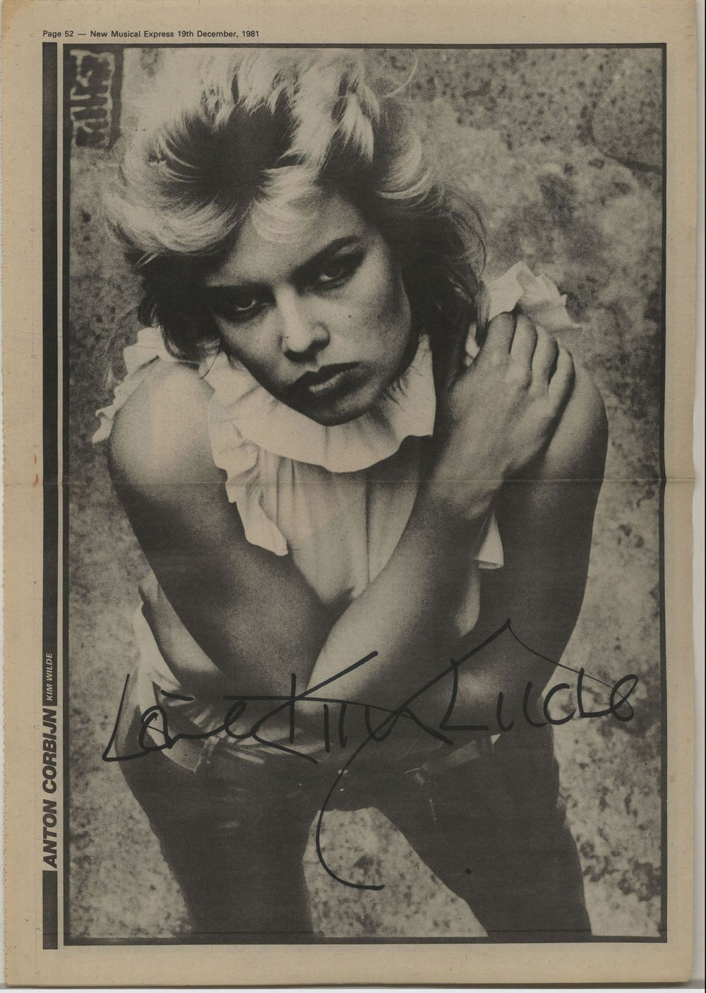 Kim Wilde Quantity of Six Autographed Cuttings UK memorabilia SIGNED CUTTING