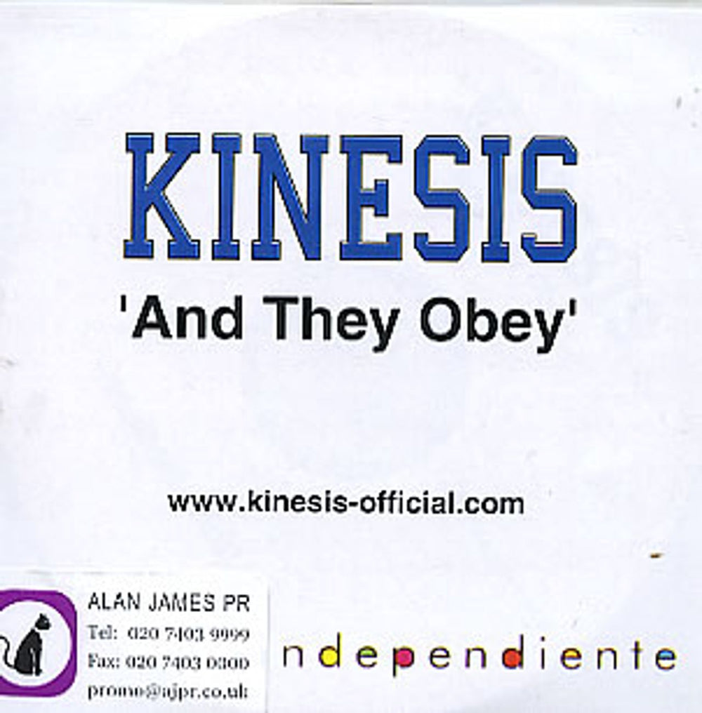 Kinesis And They Obey UK Promo CD-R acetate CD ACETETE