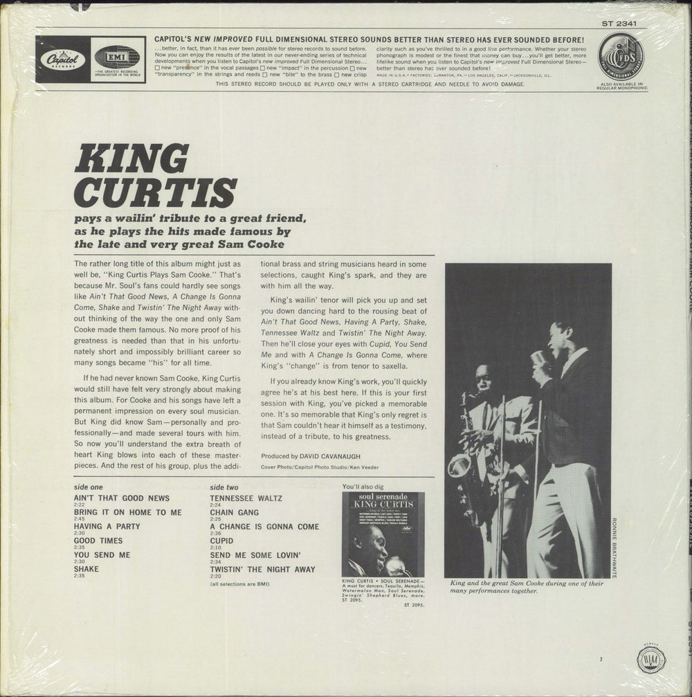 King Curtis Plays The Hits Made Famous By Sam Cooke US vinyl LP album (LP record)