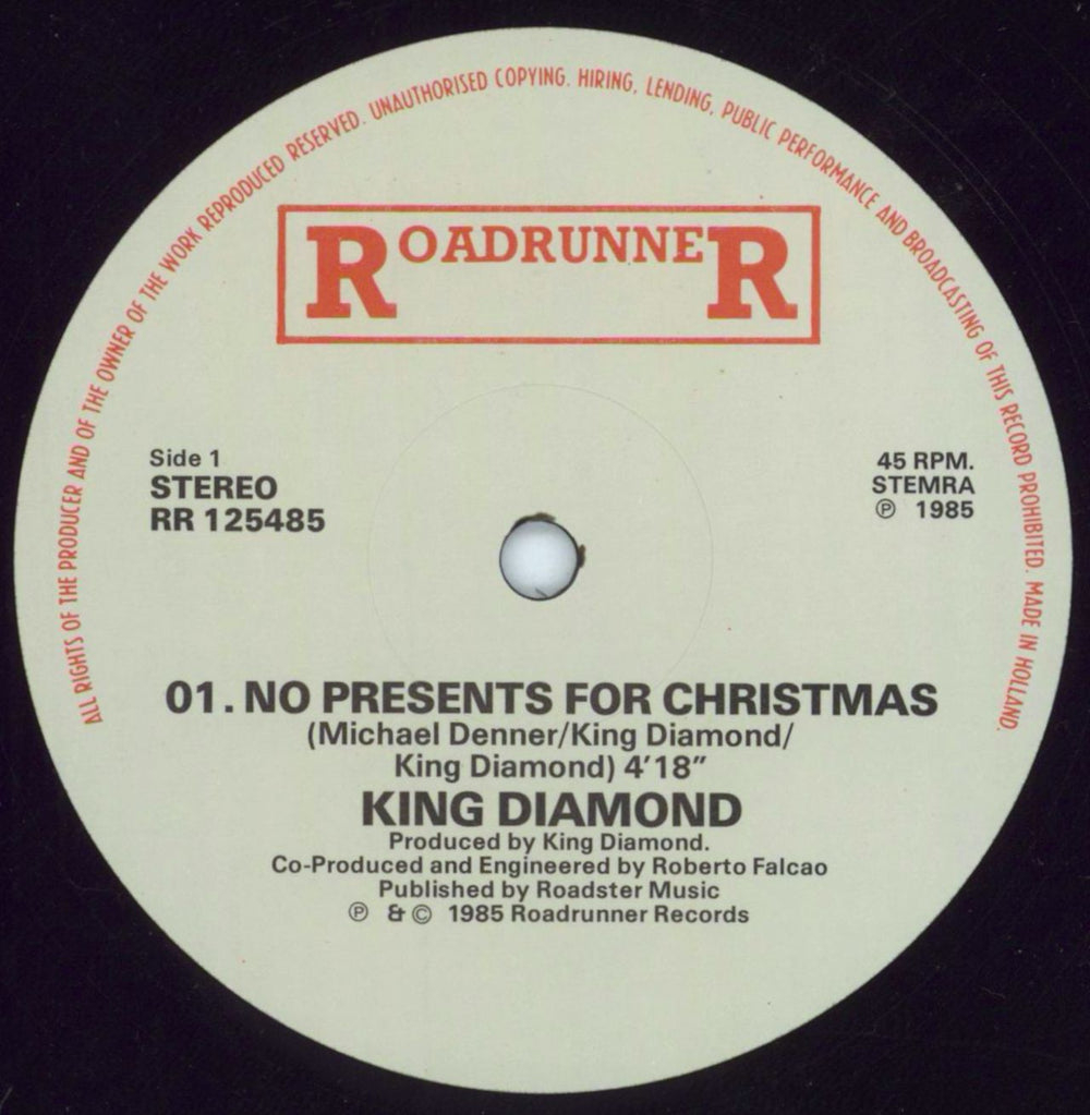 King Diamond No Presents For Christmas UK 12" vinyl single (12 inch record / Maxi-single) KDI12NO105123