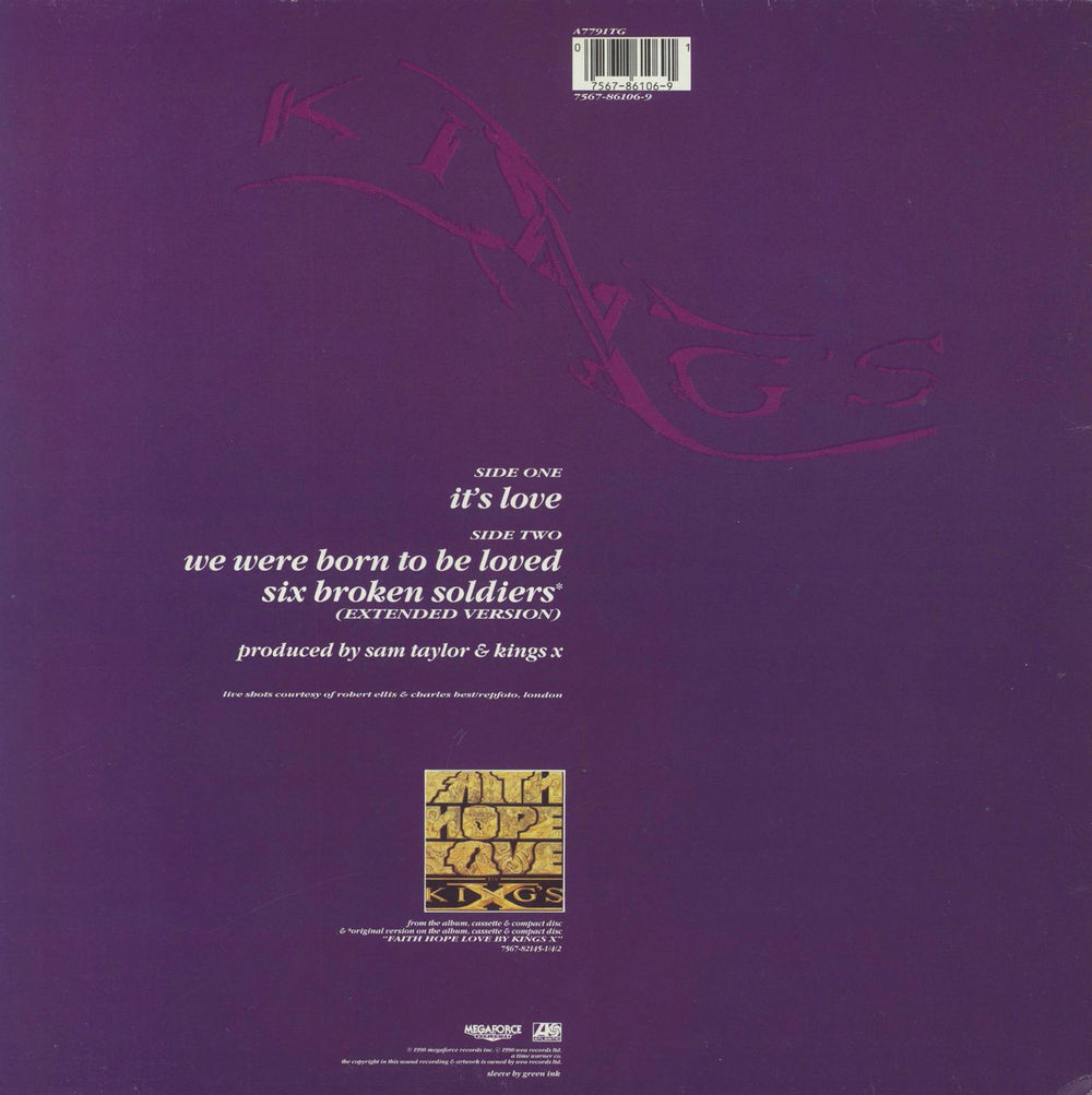 King's X It's Love UK 12" vinyl single (12 inch record / Maxi-single) 075678610608