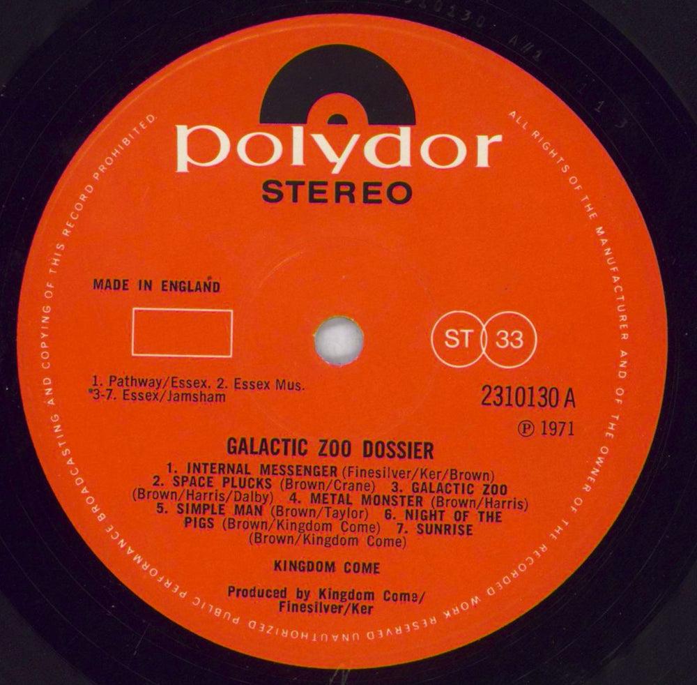 Kingdom Come (Arthur Brown) Galactic Zoo Dossier + Poster - VG UK vinyl LP album (LP record) KGCLPGA827012