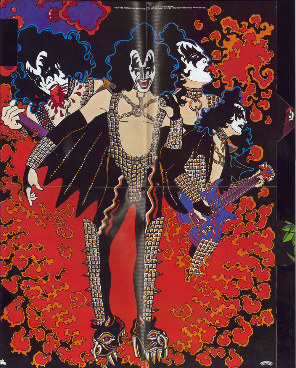 Kiss Gene Simmons + Mural Poster & Insert US vinyl LP album (LP record)