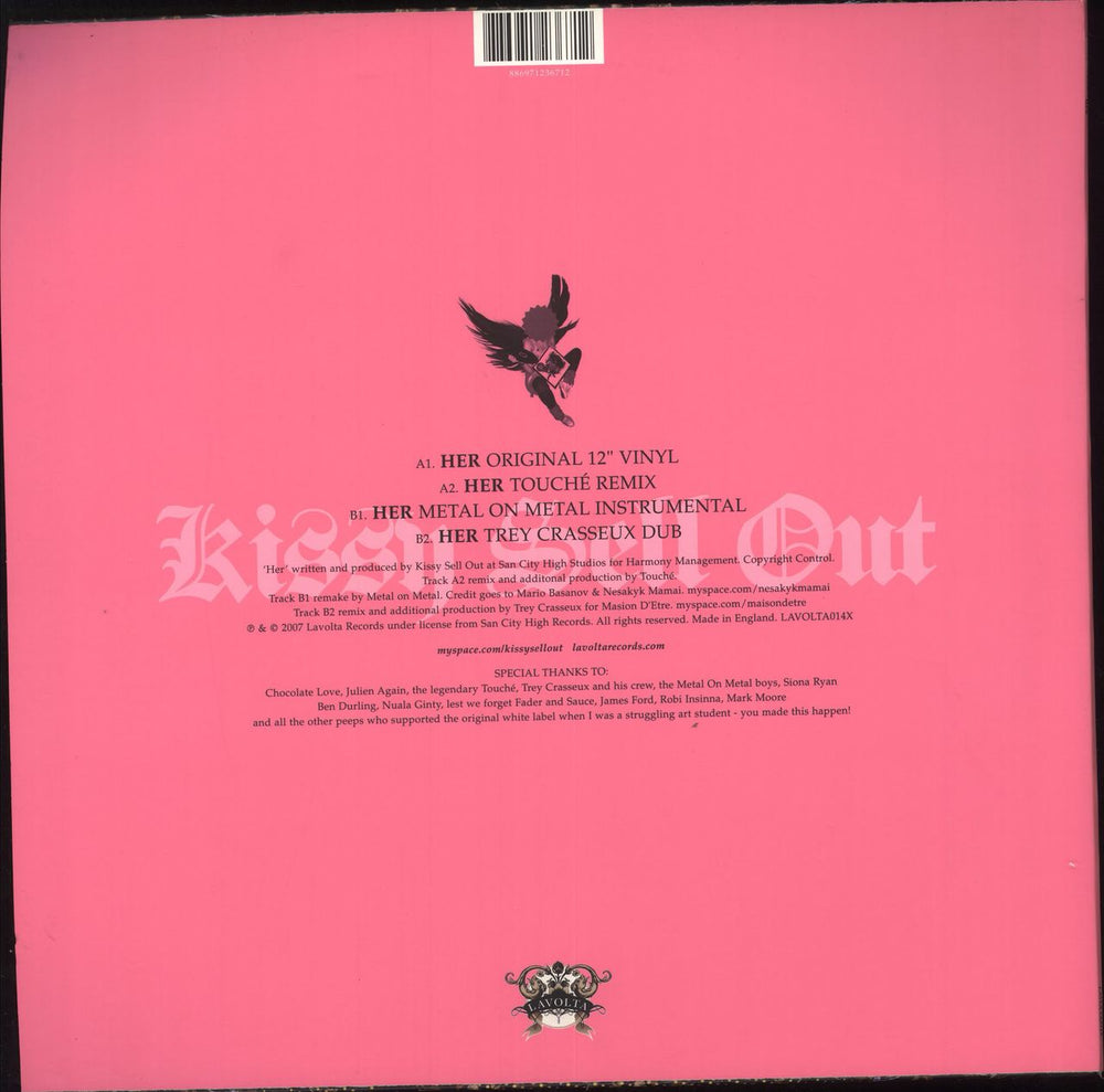 Kissy Sell Out Her - Neon Pink Vinyl UK 12" vinyl single (12 inch record / Maxi-single) 886971236712