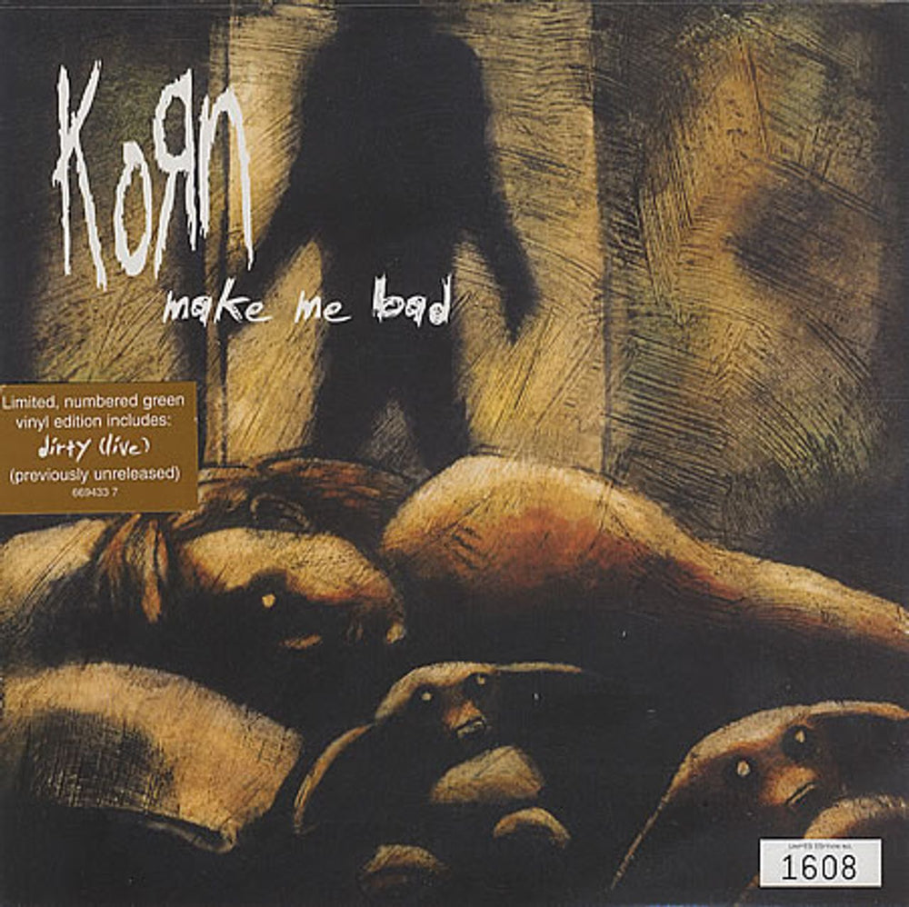 Korn Make Me Bad - Green Vinyl - Numbered Sleeve UK 7" vinyl single (7 inch record / 45) 6694337