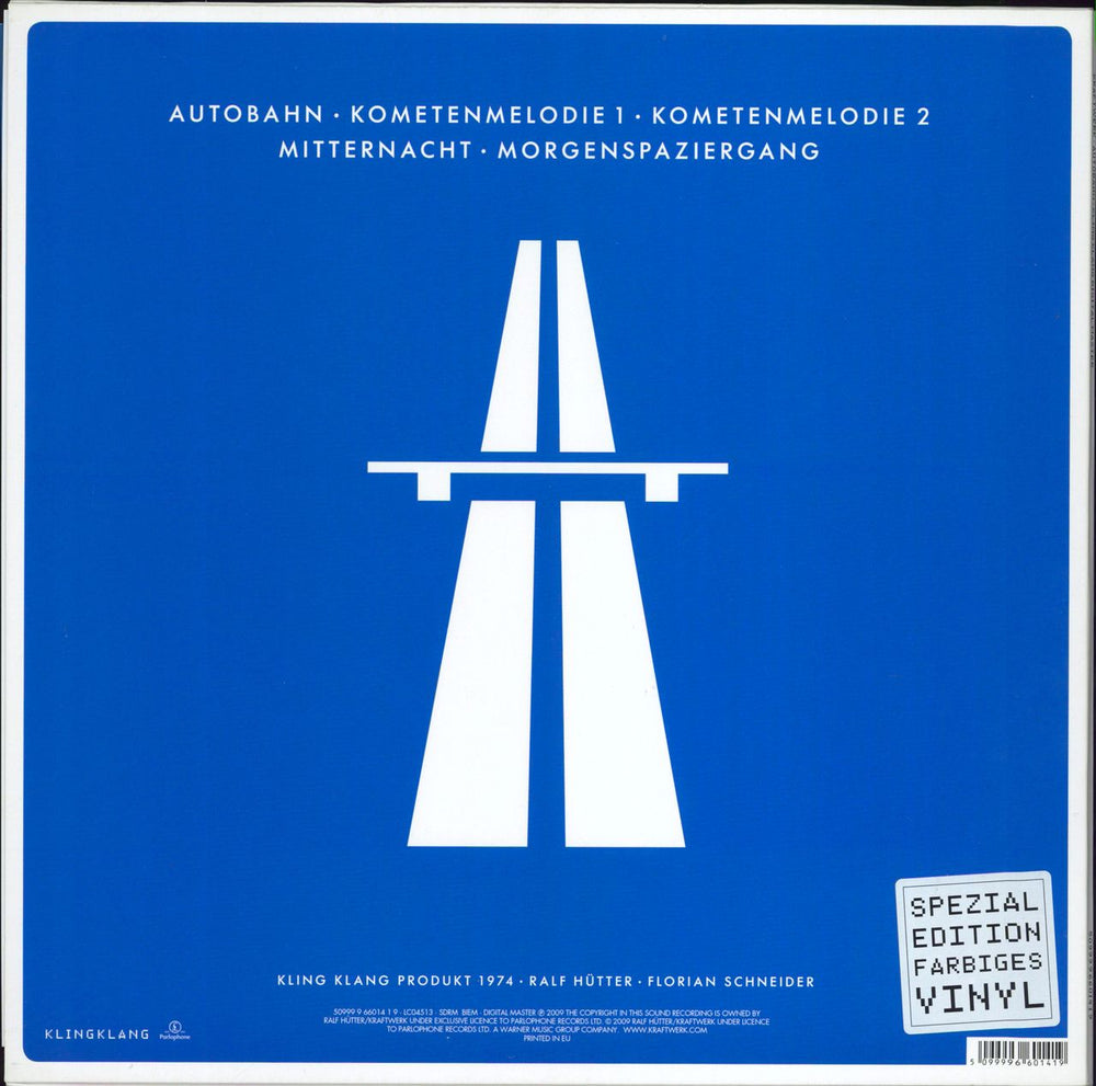 Kraftwerk Autobahn - 180 Gram Blue Vinyl + German Hype Sticker UK vinyl LP album (LP record) 5099996601419