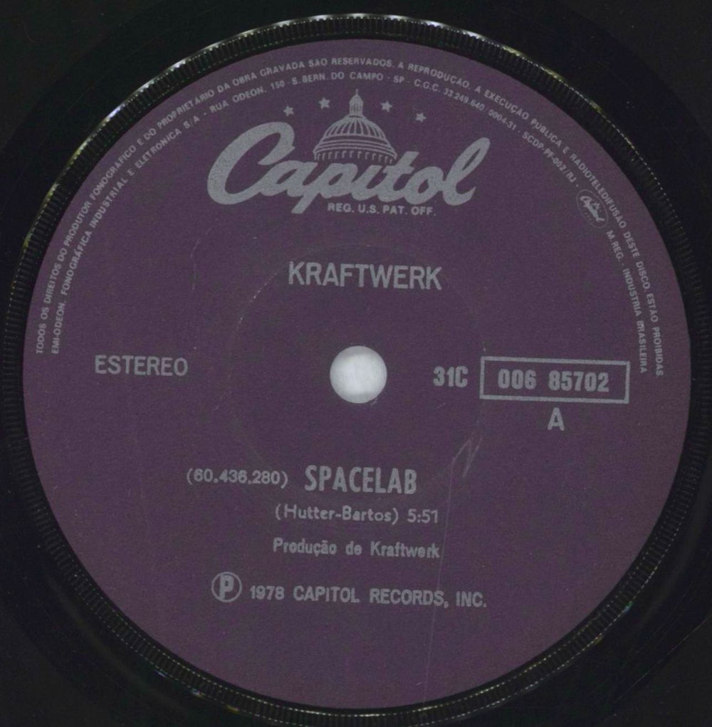 Kraftwerk Spacelab Brazilian 7" vinyl single (7 inch record / 45) 31C00685702