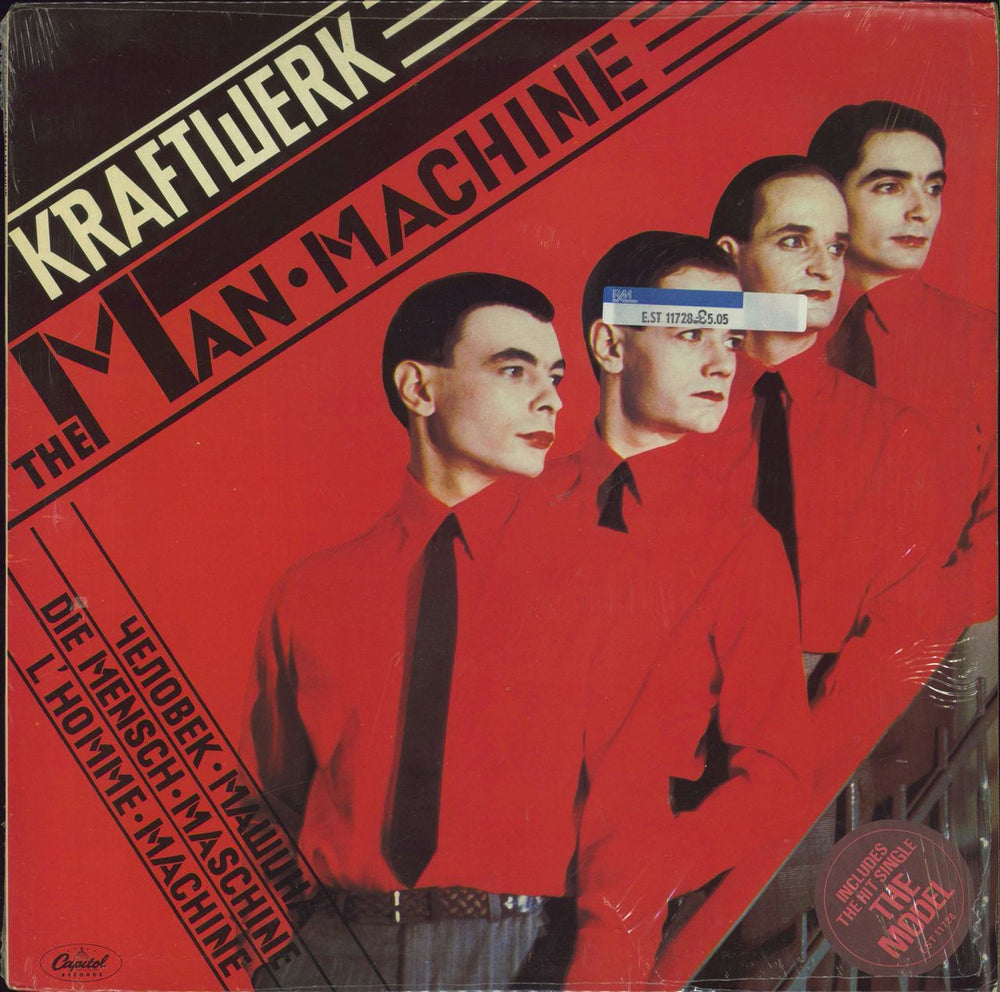 Kraftwerk The Man-Machine + Inner/Hype sticker - EX - Shrink UK vinyl LP album (LP record) E-ST11728