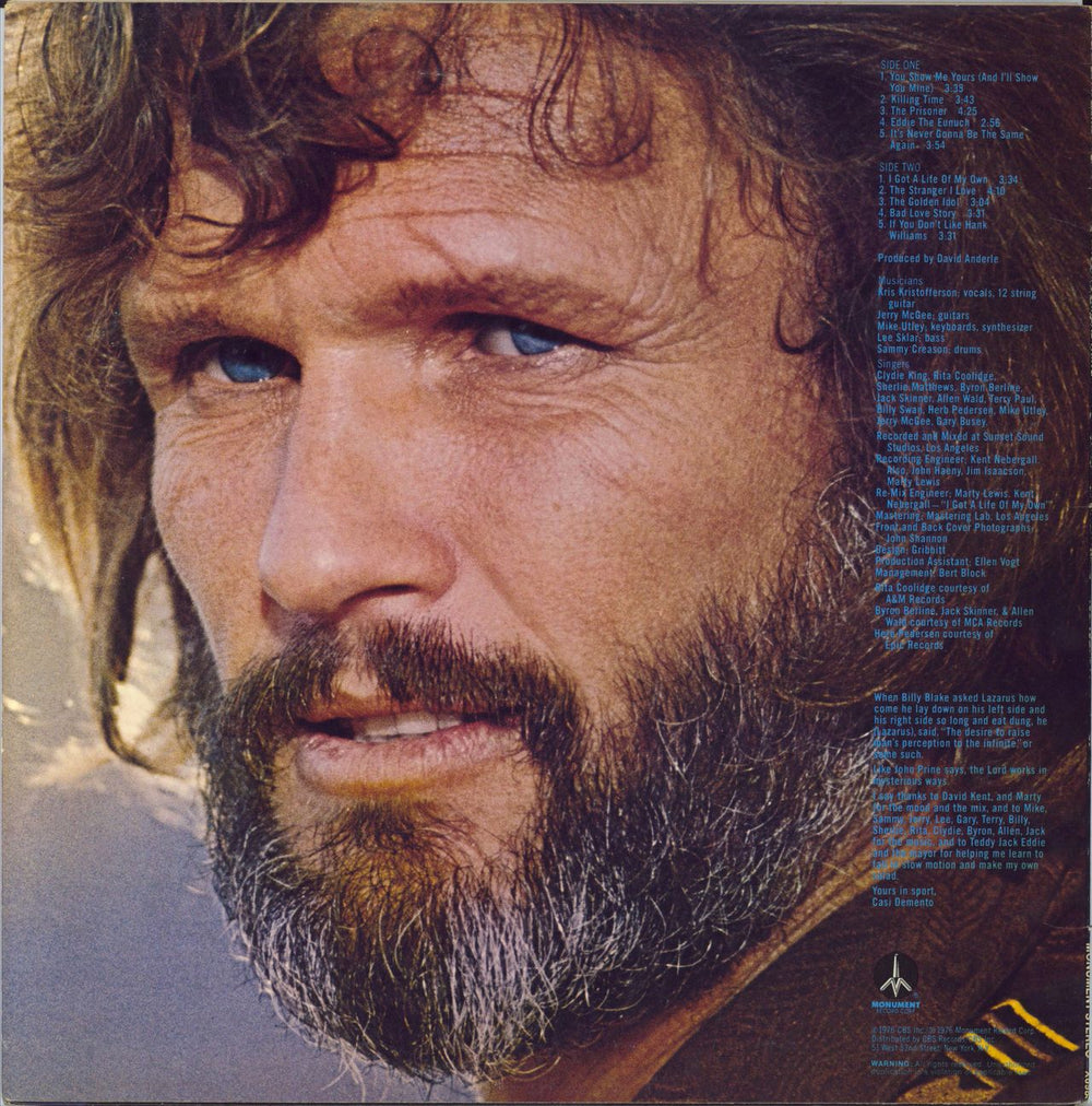 Kris Kristofferson Surreal Thing US vinyl LP album (LP record)