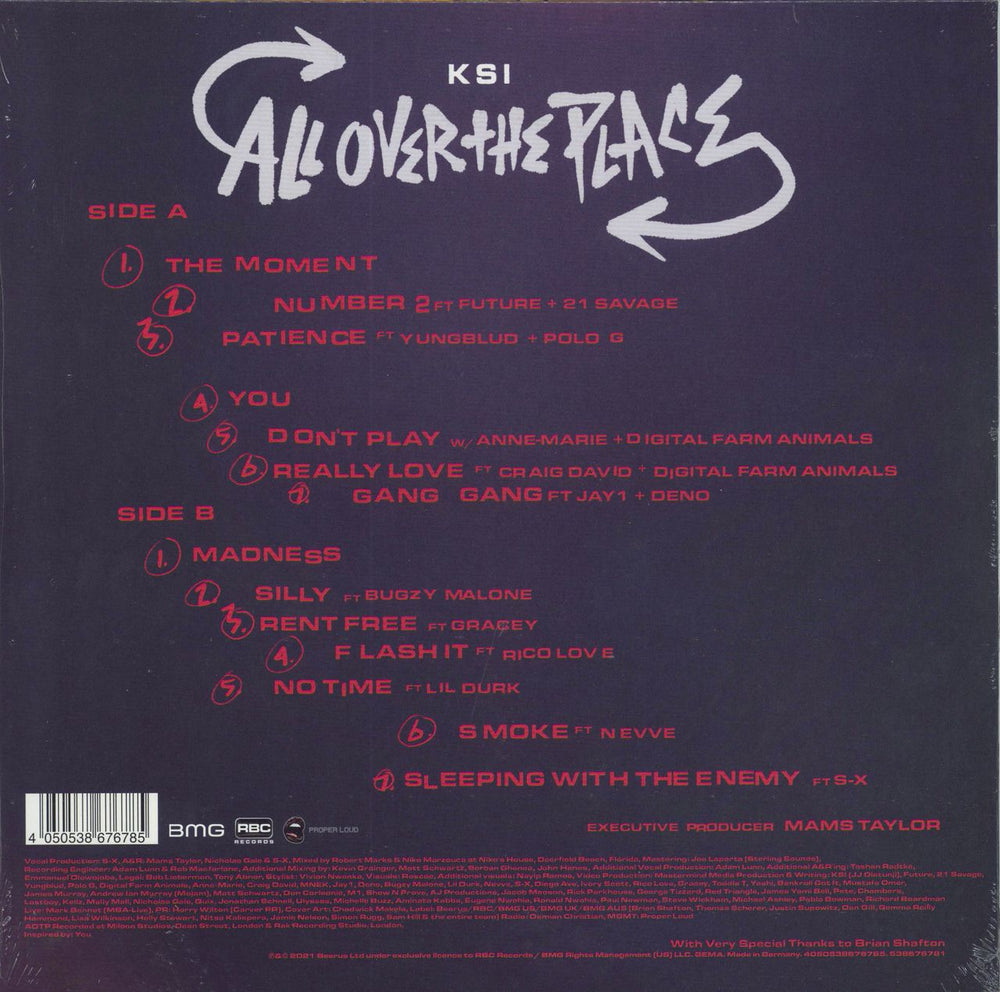 KSI All Over The Place - Red Vinyl - Sealed UK vinyl LP album (LP record) 4050538676785