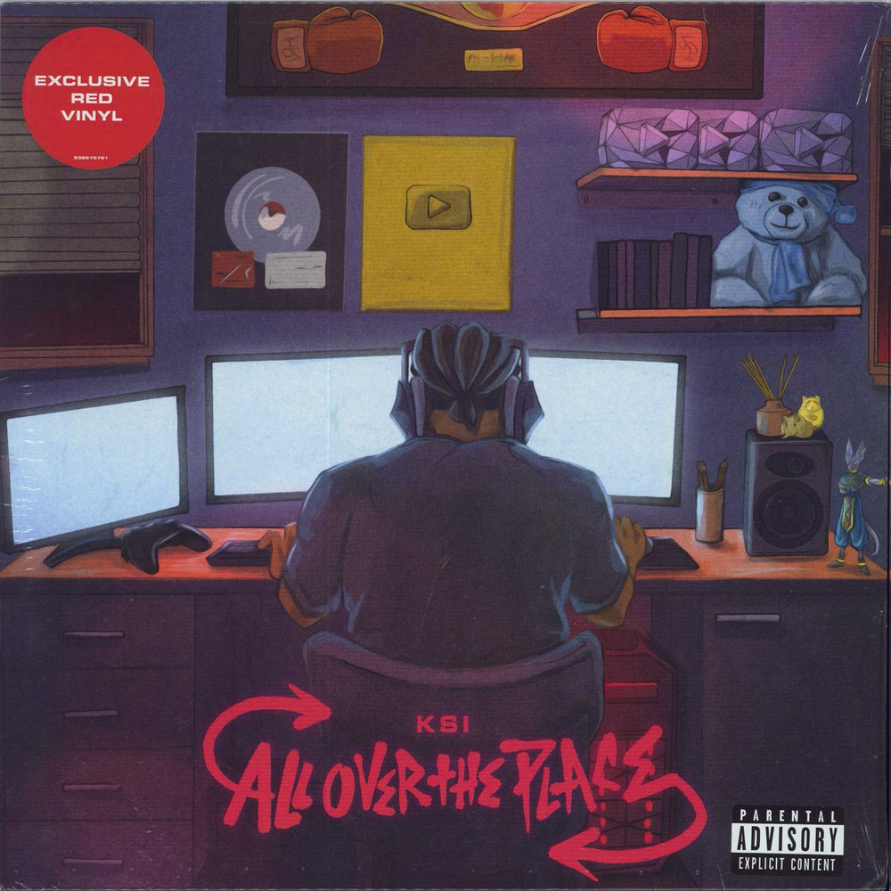 KSI All Over The Place - Red Vinyl - Sealed UK vinyl LP album (LP record) 538676781