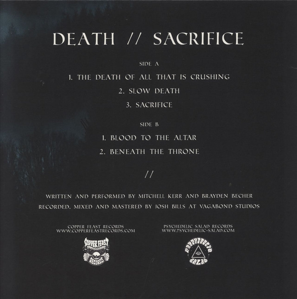 KVLL Death // Sacrifice - Grey Marble Vinyl Australian vinyl LP album (LP record)