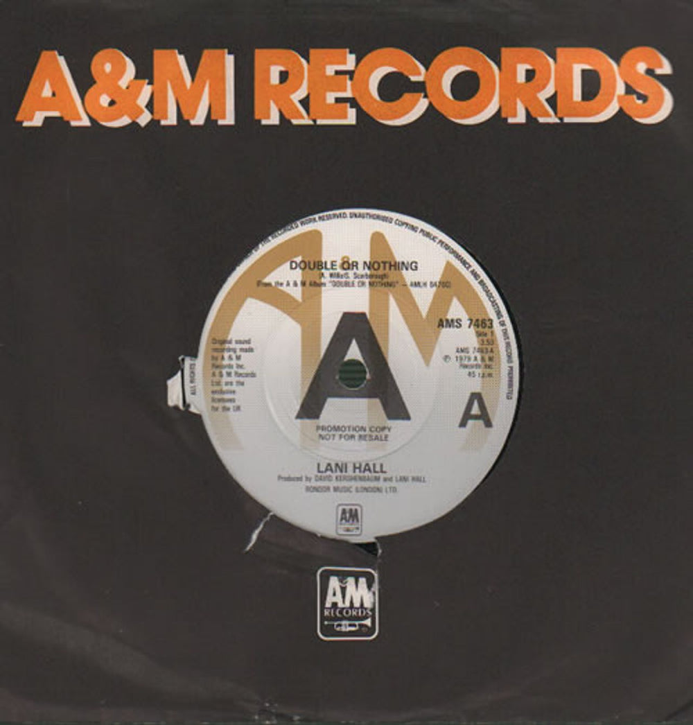 Lani Hall Double Or Nothing - A-Label UK Promo 7" vinyl single (7 inch record / 45) AMS7463