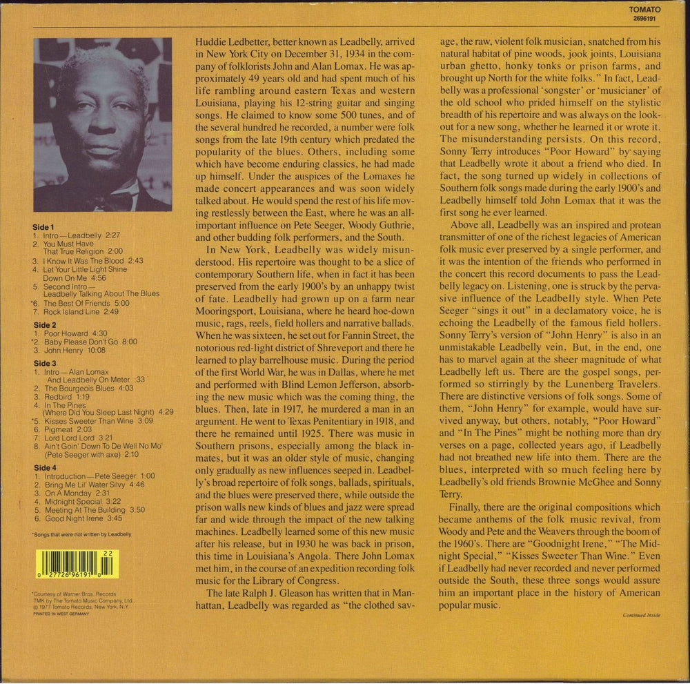 Leadbelly A Tribute To Leadbelly German 2-LP vinyl record set (Double LP Album)