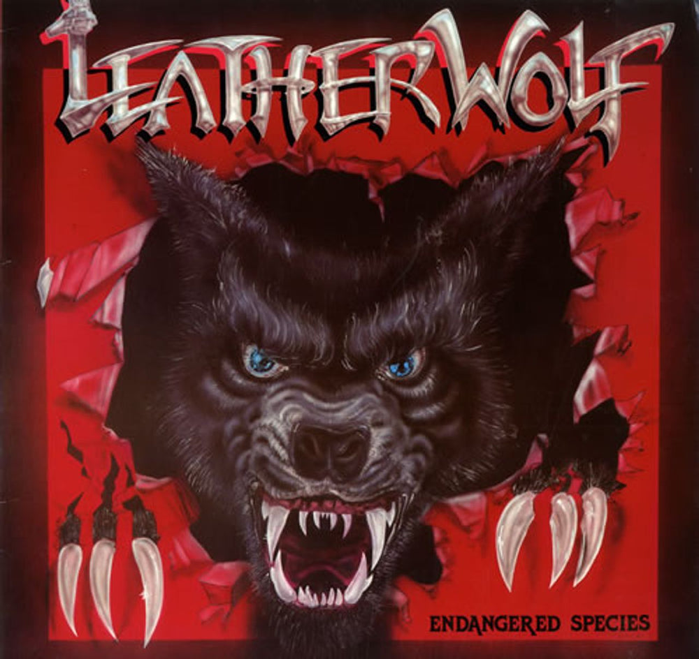 Leatherwolf Endangered Species UK vinyl LP album (LP record) HMUSA39