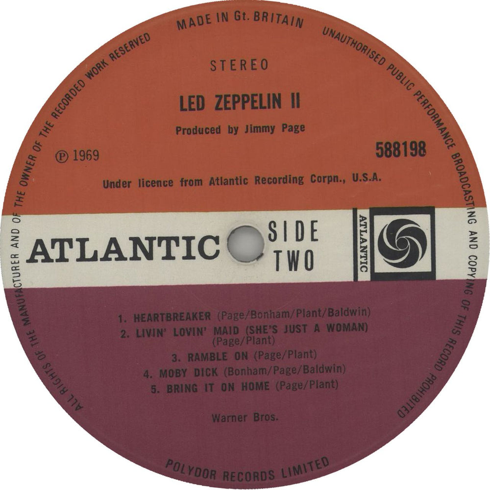 Led Zeppelin Led Zeppelin II - 3rd - Dark Brown Slv - Over Stickered UK vinyl LP album (LP record)