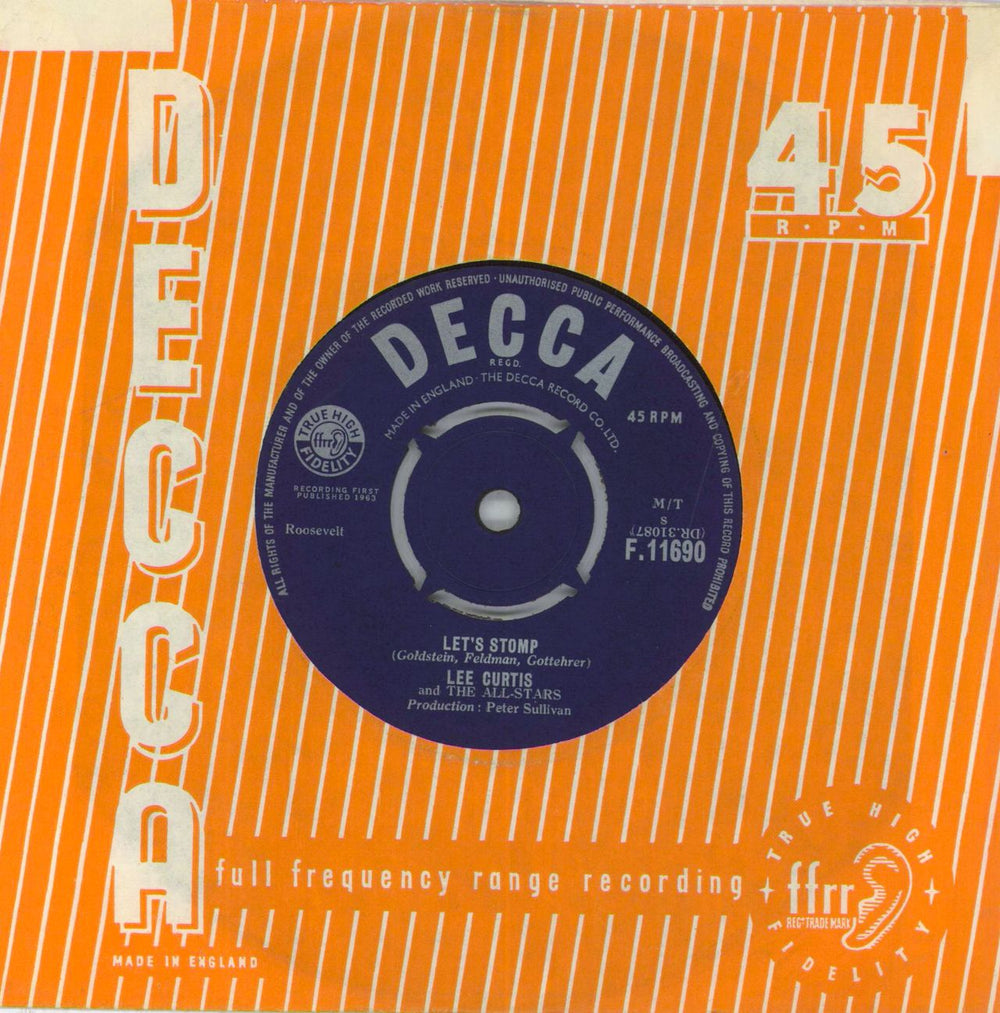 Lee Curtis & The All-Stars Let's Stomp UK 7" vinyl single (7 inch record / 45) F.11690