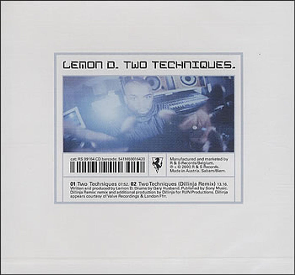Lemon D Two Techniques UK CD single (CD5 / 5") RS99164CD