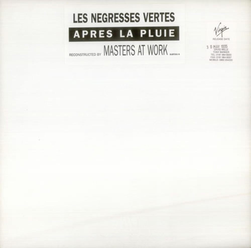 Les Negresses Vertes Apres La Pluie UK Promo 12" vinyl single (12 inch record / Maxi-single) DLBTXDJ6