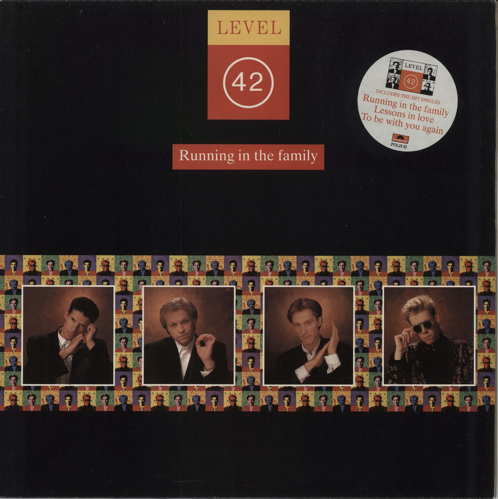 Level 42 Running In The Family - Hype Stickered + Insert UK vinyl LP album (LP record) POLH42