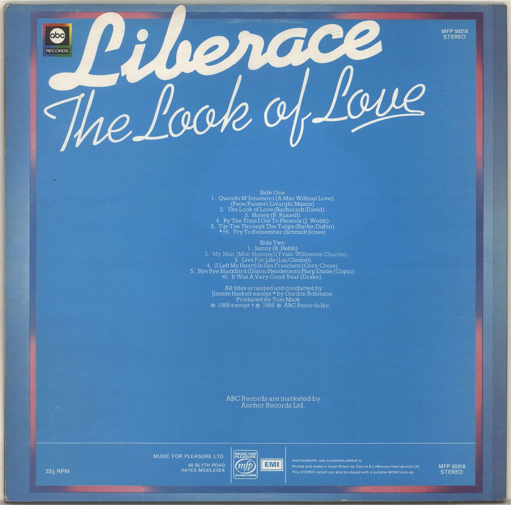 Liberace The Look Of Love UK vinyl LP album (LP record)