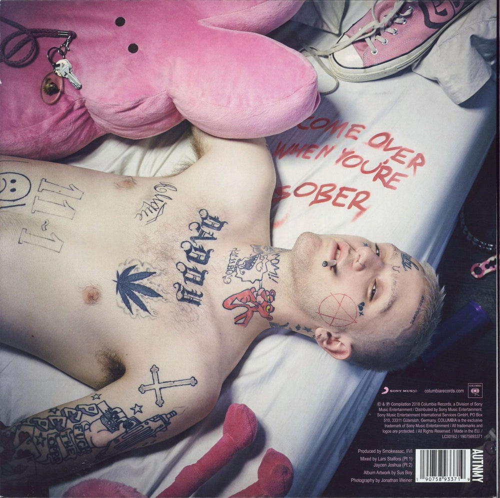 Lil Peep Come Over When You're Sober, Pt. 1 & Pt. 2 - Pink/Black Vinyl - Misprint UK 2-LP vinyl record set (Double LP Album)