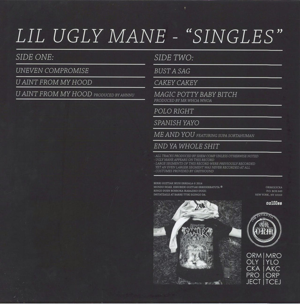 Lil Ugly Mane Singles - Tombstone Vinyl US vinyl LP album (LP record)