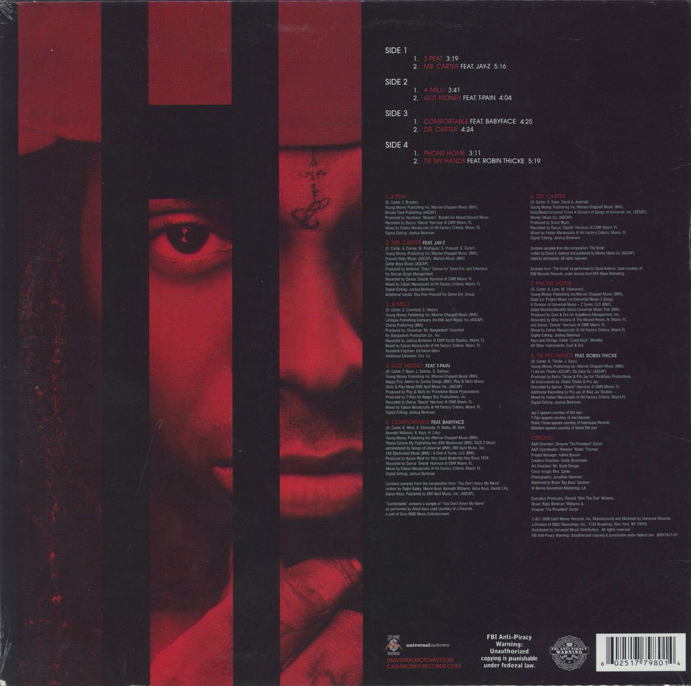 Lil Wayne Tha Carter III (Vol.1) - Sealed US 2-LP vinyl record set (Double LP Album) 602517798014