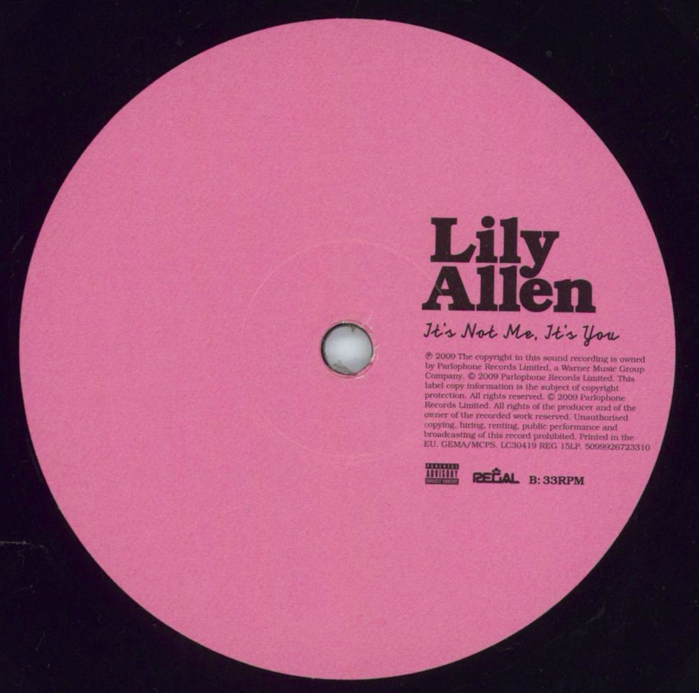 Lily Allen It's Not Me, It's You UK vinyl LP album (LP record) 5099926723310