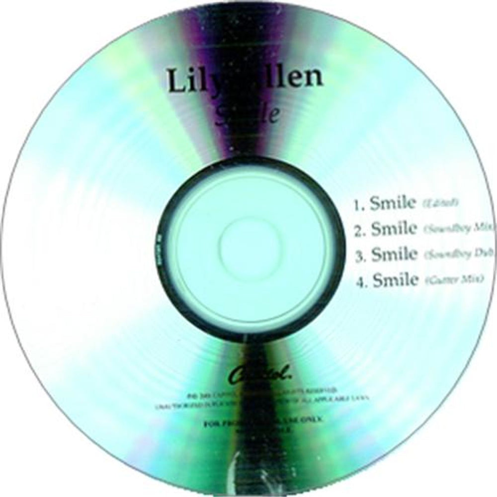 Lily Allen Smile US Promo CD-R acetate CD-R ACETATE