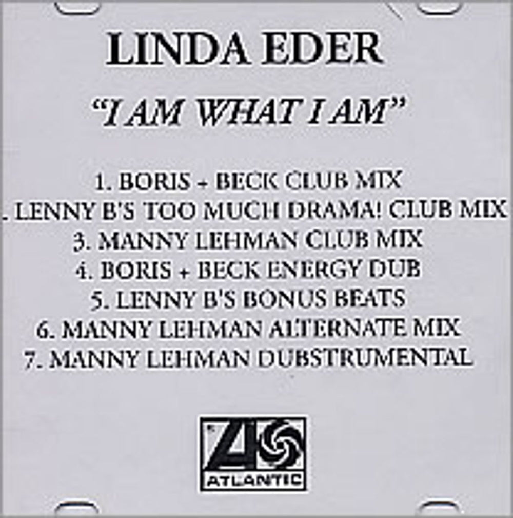 Linda Eder I Am What I Am US Promo CD-R acetate CDR ACETATE