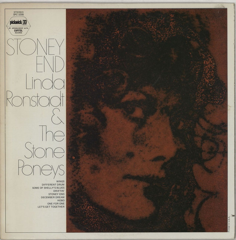 Linda Ronstadt Stoney End US vinyl LP album (LP record) SPC3298