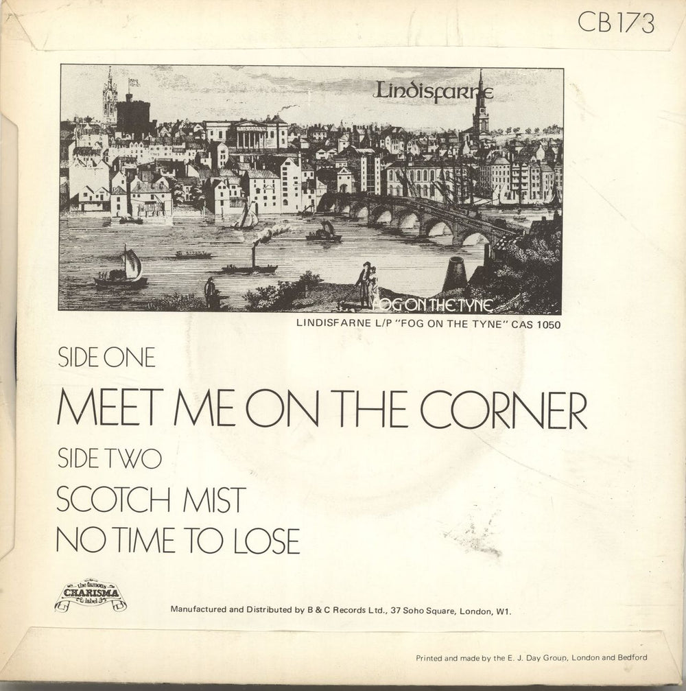 Lindisfarne Meet Me On The Corner - p/s UK 7" vinyl single (7 inch record / 45) LSF07ME694972