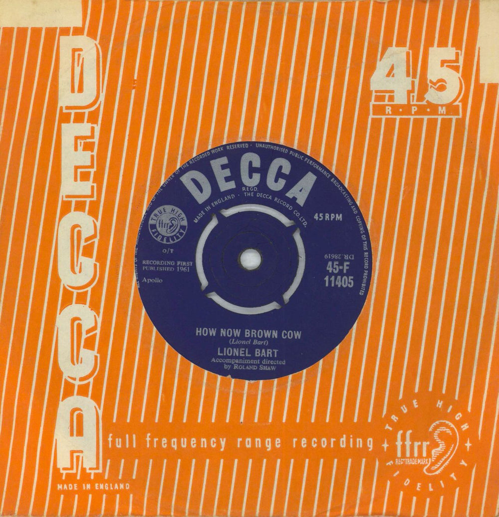 Lionel Bart Give Us A Kiss For Christmas UK 7" vinyl single (7 inch record / 45)