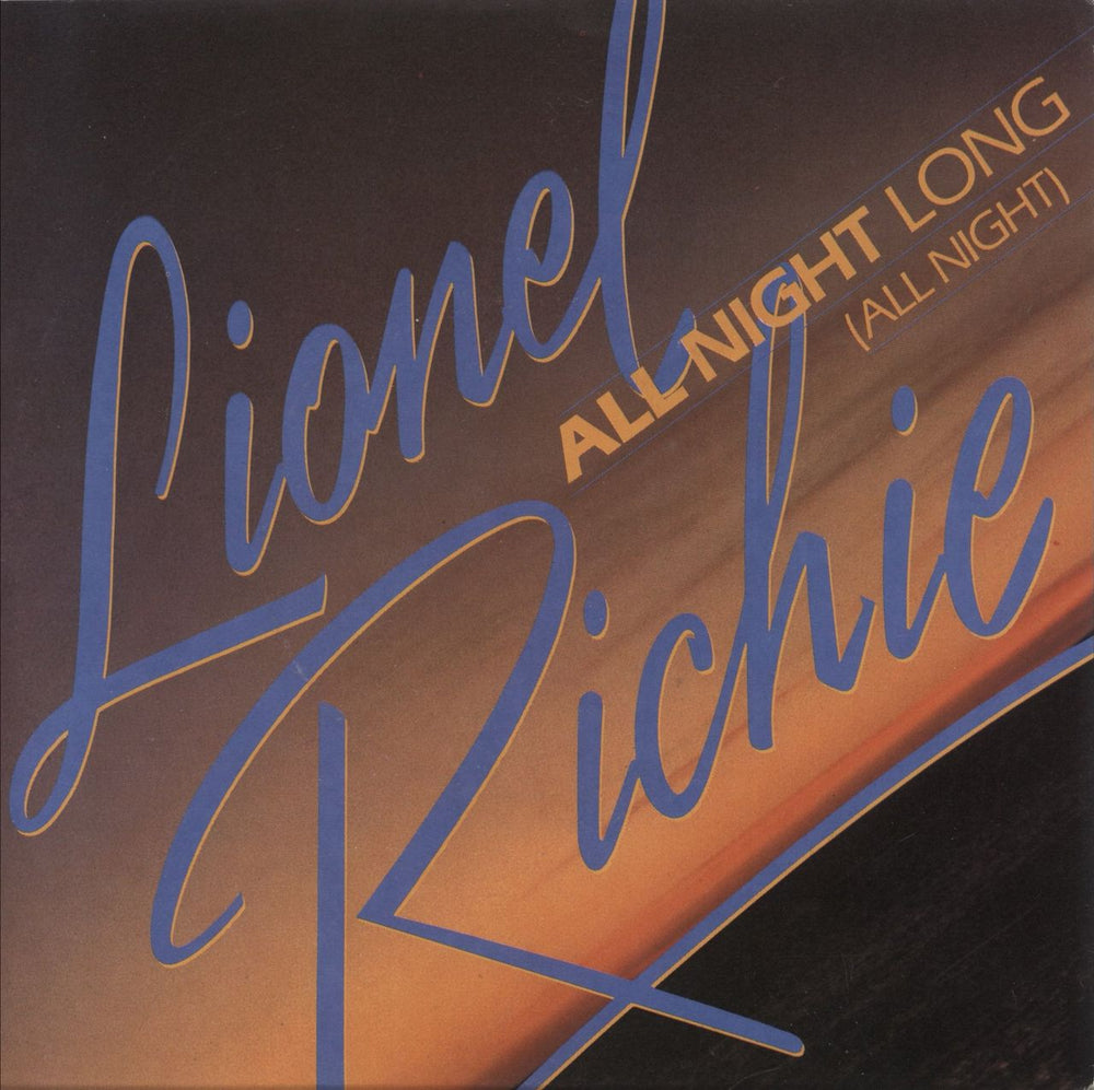 Lionel Richie All Night Long (All Night) - P/S - Solid UK 7" vinyl single (7 inch record / 45) TMG1319