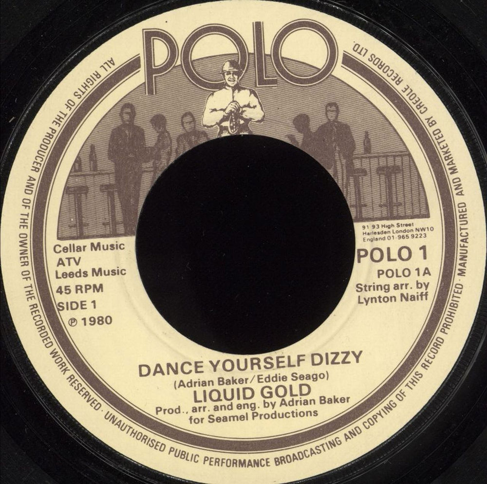 Liquid Gold Dance Yourself Dizzy - Jukebox UK 7" vinyl single (7 inch record / 45) POLO1