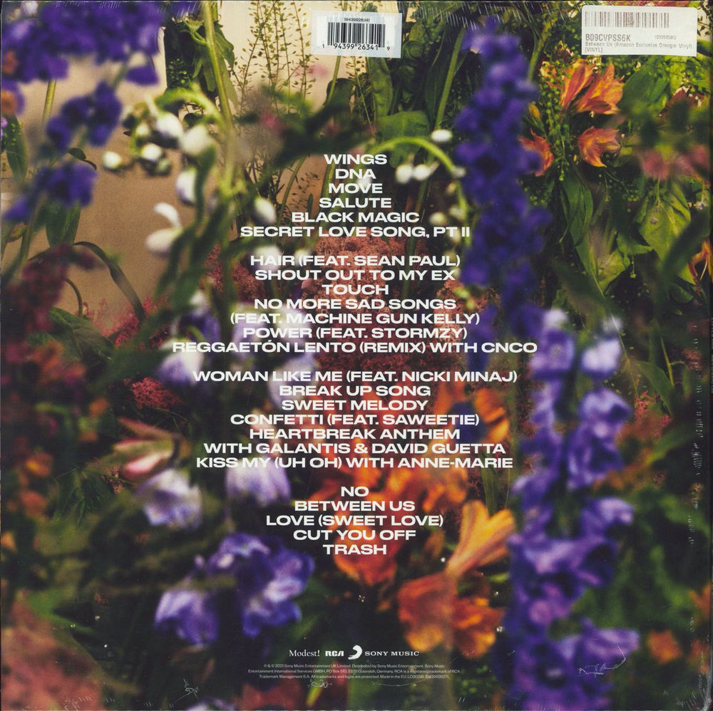 Little Mix Between Us - Orange Vinyl - Sealed UK 2-LP vinyl record set (Double LP Album) 194399263419