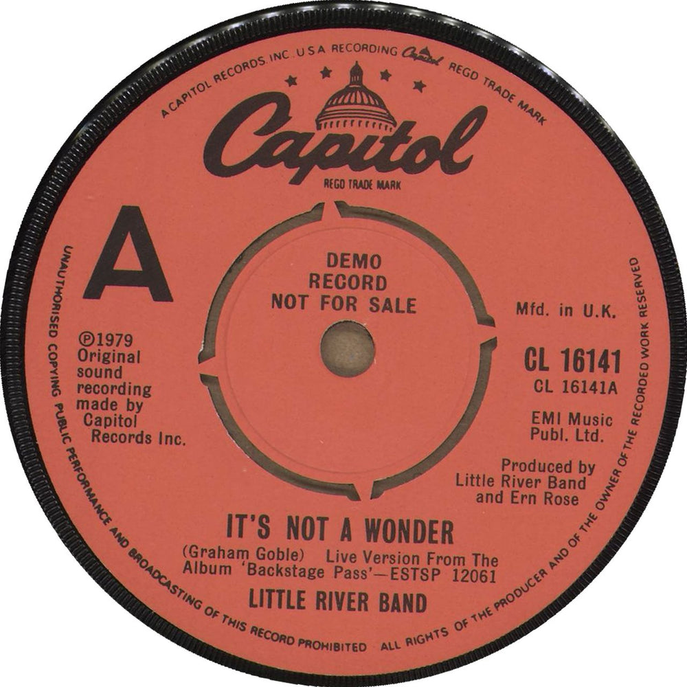 Little River Band It's Not A Wonder - A-Label UK Promo 7" vinyl single (7 inch record / 45) LRB07IT699955