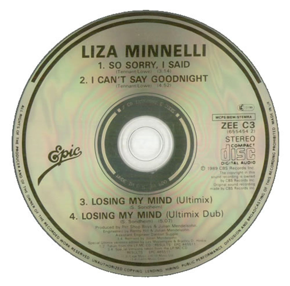 Liza Minnelli So Sorry, I Said - Sealed UK CD single (CD5 / 5") LIZC5SO203060