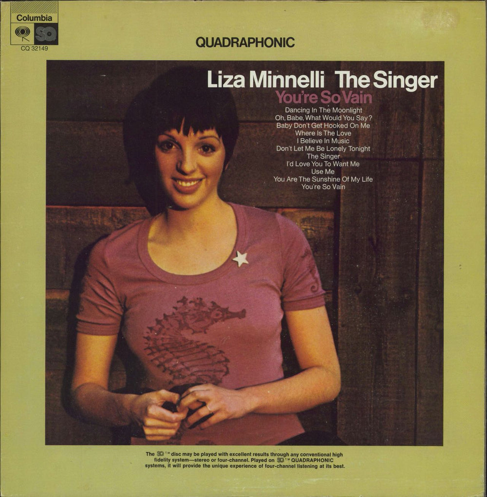 Liza Minnelli The Singer US vinyl LP album (LP record) CQ32149